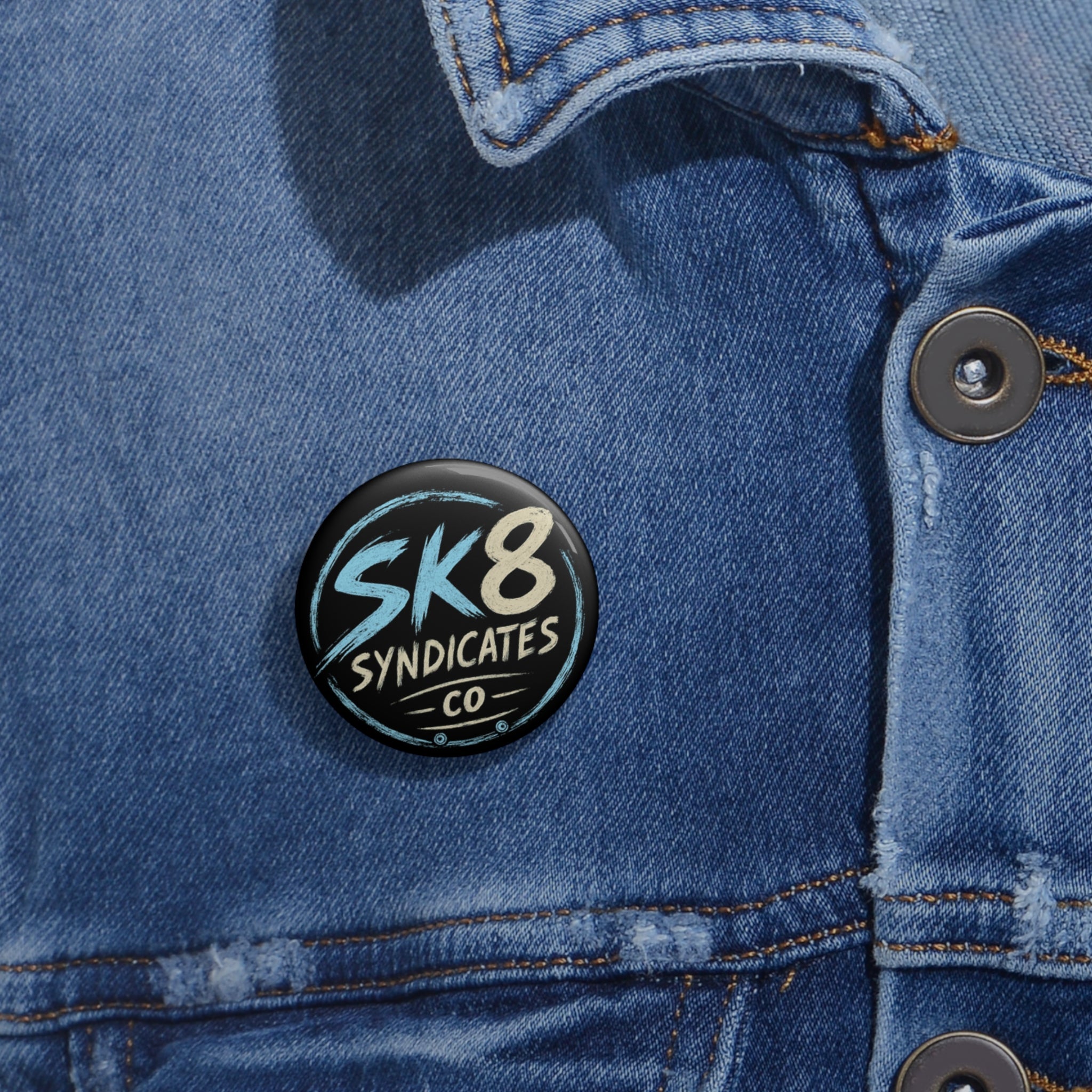 Tan & Light Blue Sk8 Pin