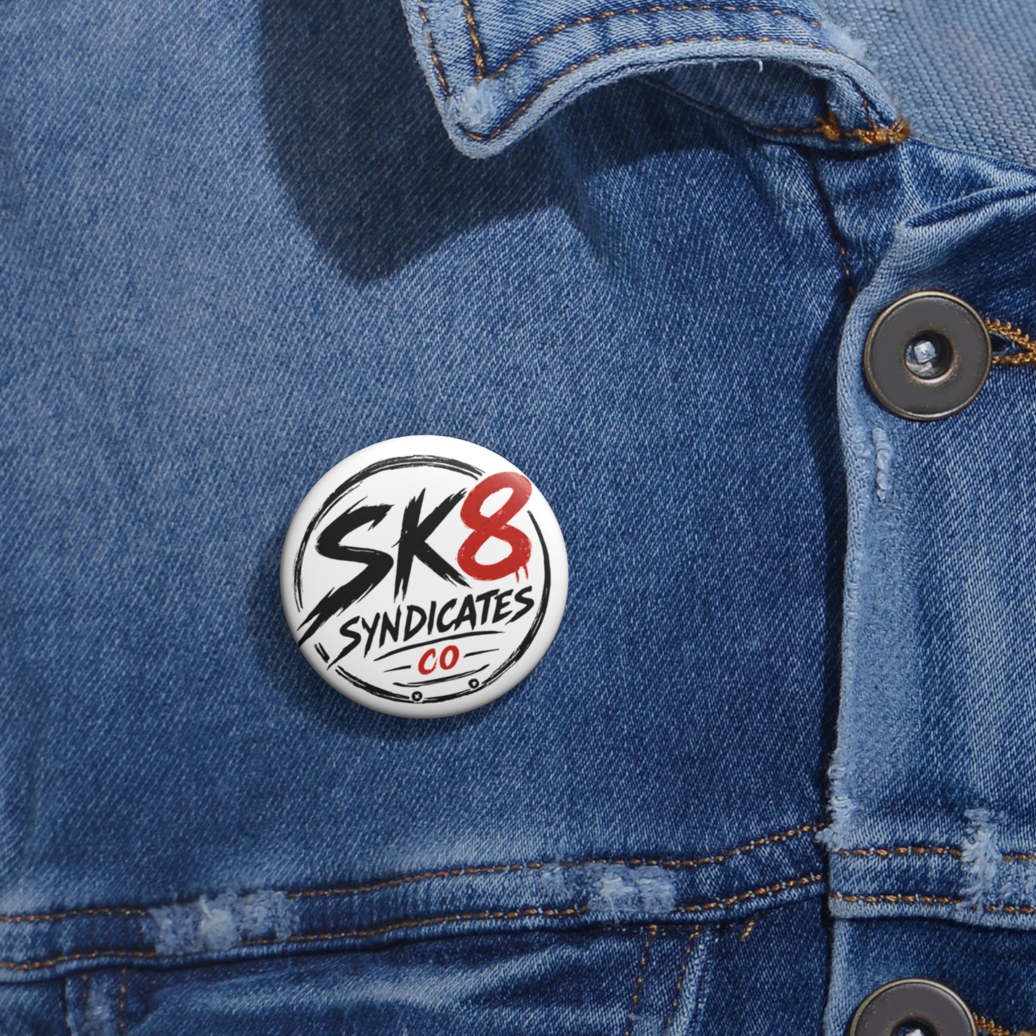 Sk8 Syndicates Co Pin (White)