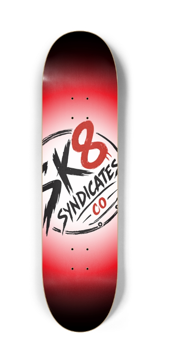 SK8 Syndicates Co. "Red Fade" 8.25 Deck
