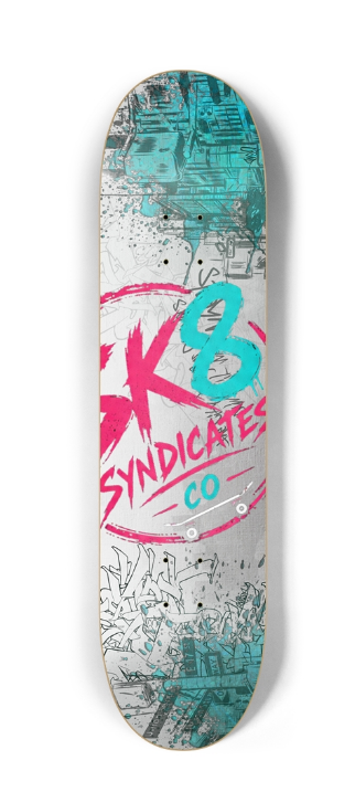 SK8 Syndicates Co. Miami Vice Skateboard Deck 8"