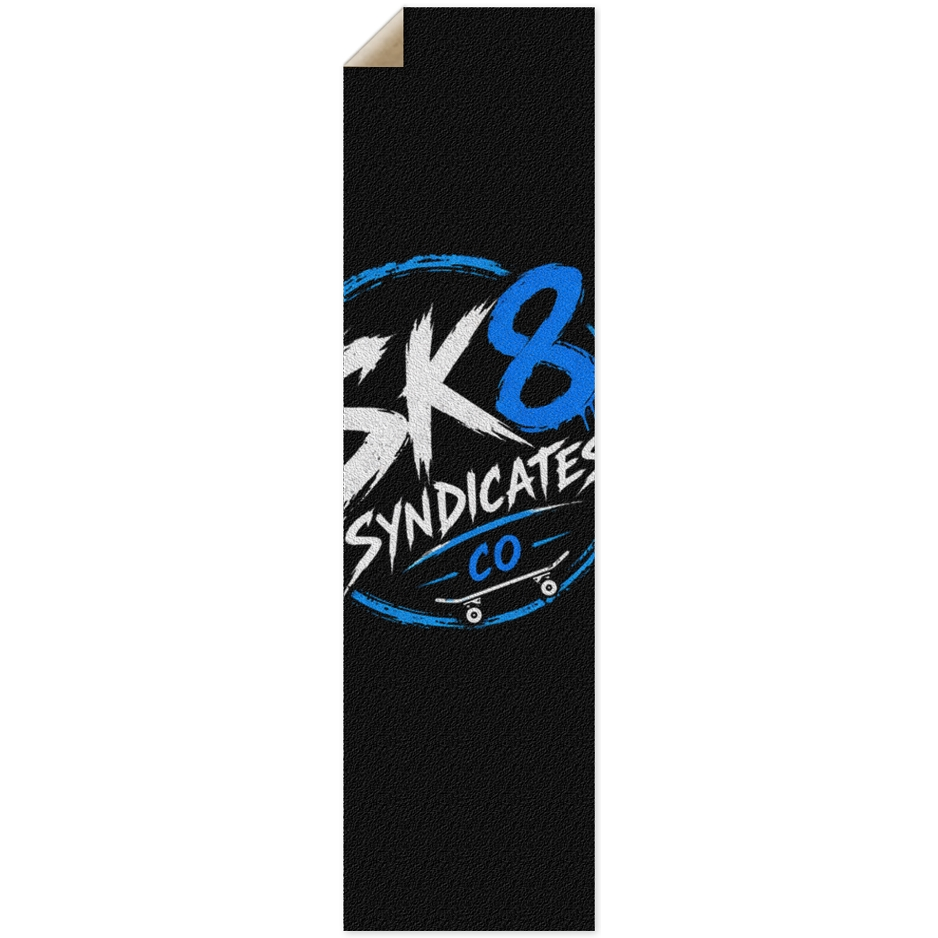 SK8 Syndicates Co. Large Logo Grip Tape White & Blue Edition 9 x 33